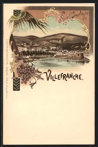 Lithographie Villefranche, Panorama