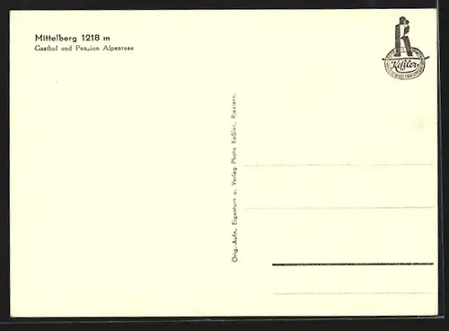 AK Mittelberg, Gasthof und Pension Alpenrose