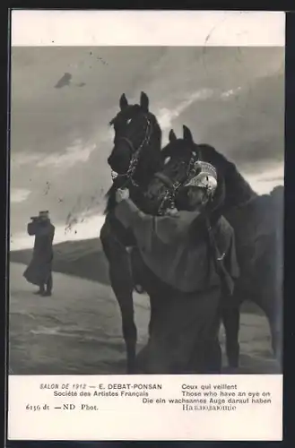 AK Soldaten der Kavallerie in Uniform mit Pferden