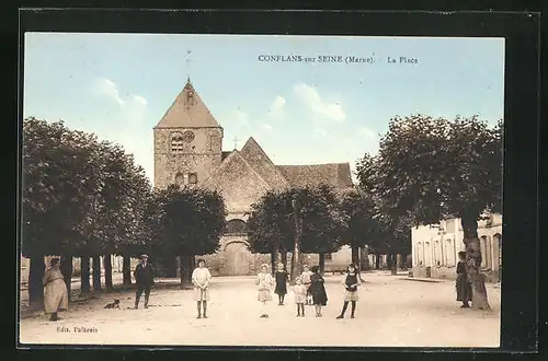 AK Conflans-sur-Seine, la Place