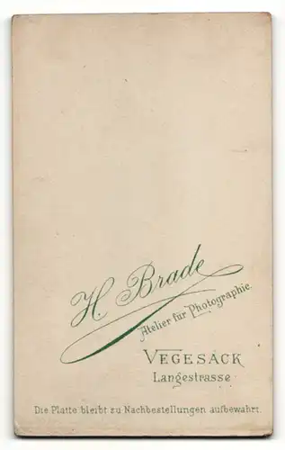 Fotografie H. Brade, Vegesack, Portrait junge Dame im eleganten Kleid mit Kragenbrosche