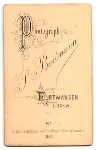 Fotografie P. Bartmann, Furtwangen, Portrait stattlicher Herr mit Vollbart