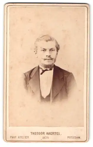 Fotografie Theodor Haertel, Potsdam, Portrait charmanter Herr mit Spitzbart