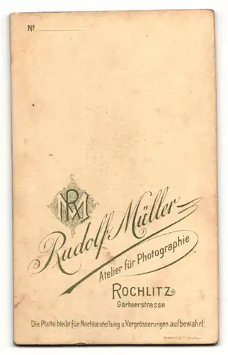 Fotografie Rudolf Müller, Rochlitz, Portrait junge Dame im schwarzen Kleid