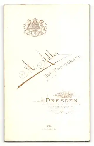 Fotografie A. Adler, Dresden, Portrait bildhübsche Dame mit Dutt und Halskette