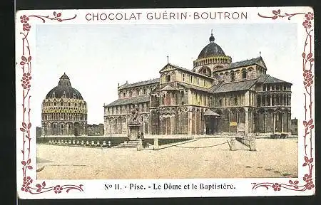 Sammelbild Chocolat Guérin-Boutron, Pise, Le Dome et le Baptistère