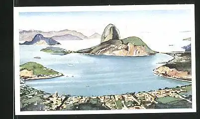 Sammelbild Stollwerck Schokolade, Reise um die Welt, Rio de Janeiro, Stadtpanorama