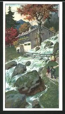 Sammelbild Helmstedter Margarinefabrik GmbH, Gefahren des Hochgebirges, Wolkenbruch