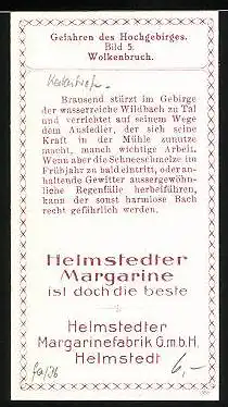 Sammelbild Helmstedter Margarinefabrik GmbH, Gefahren des Hochgebirges, Wolkenbruch