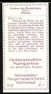 Sammelbild Helmstedter Margarinefabrik GmbH, Gefahren des Hochgebirges, Felssturz