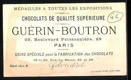 Sammelbild Chocolat Guérin-Boutron, La Lecture, Mädchen in der Schule