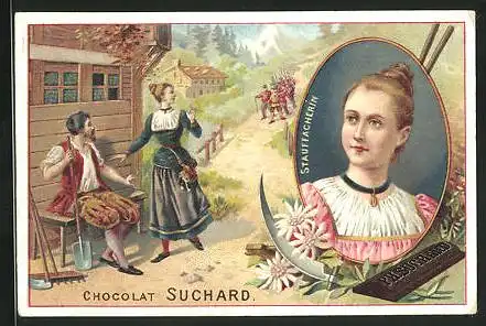 Sammelbild Chocolat SuchardSatuffacherin, Volkstracht