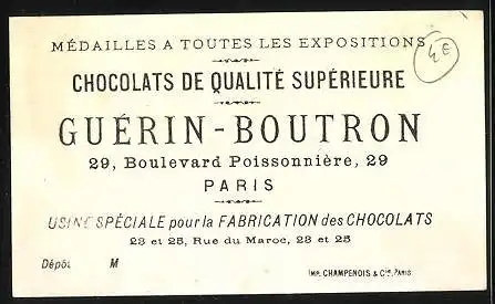 Sammelbild Chocolat Guérin-Boutron, Kinder spielen mit einem kleinen Mädchen auf einem Tisch