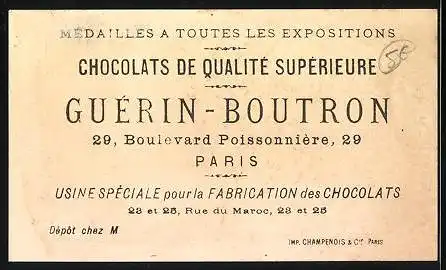 Sammelbild Chocolat Guérin-Boutron, en avant quatre, Kinder spazieren am Waldrand