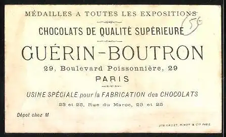 Sammelbild Chocolat Guérin-Boutron, Kinder mit Vogelnest und Obstteller