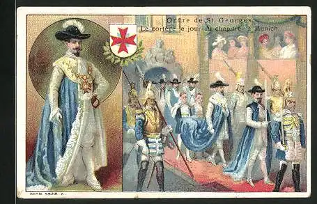 Sammelbild Chocolat Révillon, Ordre de Saint-Georges, le cortége le jour du chapitre á Munich