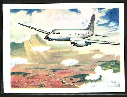 Sammelbild Fritz Homann AG, Luftverkehr II., Düsenflugzeug Tudor VIII