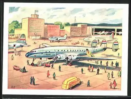 Sammelbild Fritz Homann AG, Luftverkehr II, auf dem Flughafen