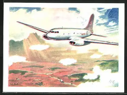 Sammelbild Fritz Homann AG, Luftverkehr II, Düsenflugzeug Turdor VIII