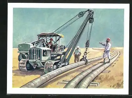 Sammelbild Fritz Homann AG, Ölgewinnung, Pipe Line in Syrien