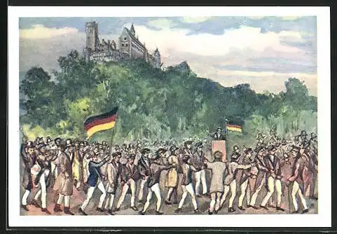 Sammelbild Fritz Homann AG, Unterdrückung im Zeitalter Metternichs, Wartburgfest der Studeneten 1817