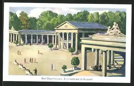 Sammelbild Fritz Homann AG, Deutsche Bäder, Bad Qeynhausen, Brunnenallee im Kurpark