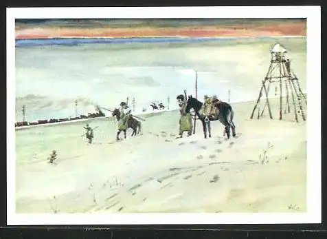 Sammelbild Fritz Homann AG, Geschichten unserer Welt, die Sibirische Bahn 1900