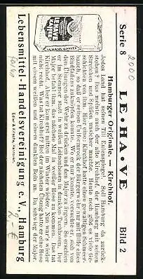 Sammelbild Le Havre Kaffee, Hamburger Originale, Kirchhoff