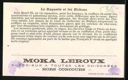 Sammelbild Moka Leroux, Supérieur a Toutes les Chicorées, la Raquette et les Bichons, Portrait Henri III.