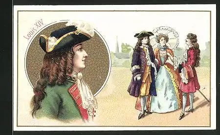 Sammelbild Moka Leroux, Supérieur a Toutes les Chicorées, la Perruque et la Fontange, Portrait Louis XIV.