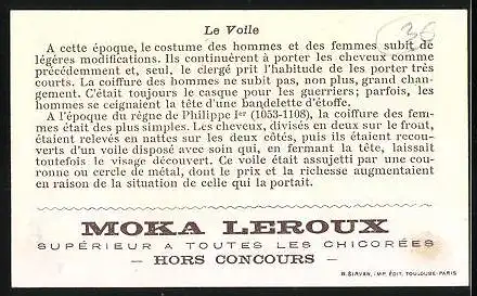 Sammelbild Moka Leroux, Supérieur a Toutes les Chicorées, le Voile, Damenportrait, Philippe 1.
