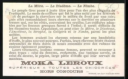 Sammelbild Moka Leroux, Supérieur a Toutes les Chicorées, la Mitre, le Diadéme, le Nimbre, griechische Kämpfer