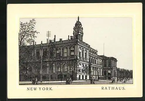 Sammelbild New York, Rathaus, Alpen-Kräuter-Tee, Doppelkopf-Schutzmarke