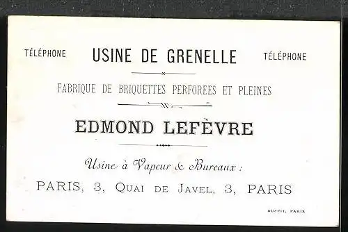 Kaufmannsbild Fabrique de Briquettes Edmond Lefévre, Dieppe, le Manoir d'Ango