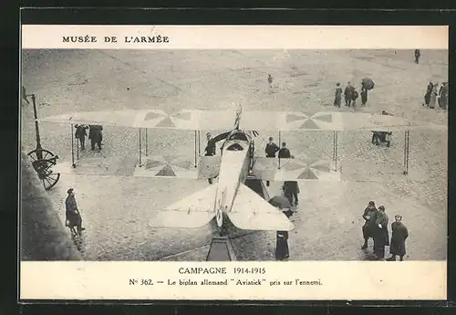 AK Ausstellung eines von den Franzosen erbeuteten deutschen Flugzeuges
