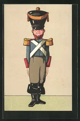 AK Soldat in Uniform mit Schirmmütze, Befreiungskriege