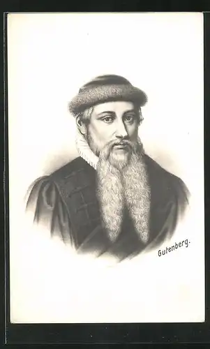 AK Portrait von Gutenberg, Erfinder des modernen Buchdrucks