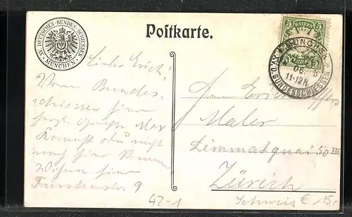 AK München, XV. Deutsches Bundesschiessen 1916, Ansicht der Festhalle