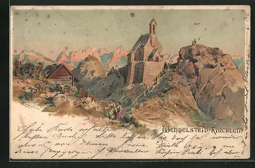 Künstler-AK Edward Theodore Compton: Wendelstein, Kirchlein