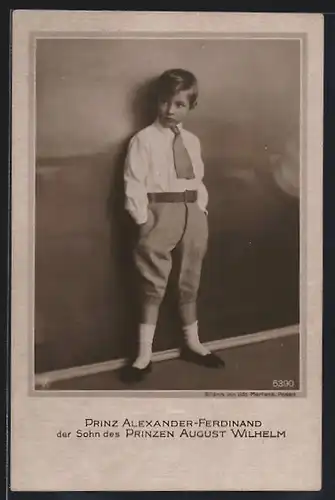 AK Prinz Alexander Ferdinand der Sohn des Prinzen August Wilhelm von Preussen