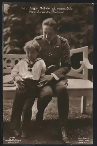 AK Prinz August Wilhelm mit Sohn Alexander Ferdinand