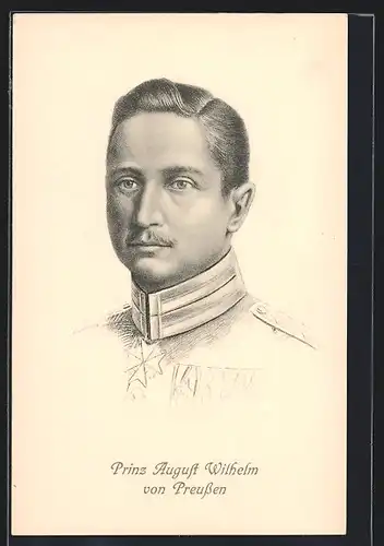 AK Prinz August Wilhelm von Preussen in Uniform