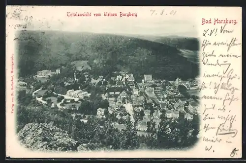 AK Bad Harzburg, Totale vom kleinen Burgberg aus gesehen