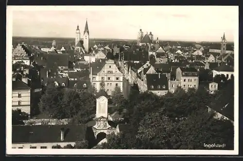 AK Ingolstadt, Ortsansicht aus der Vogelschau