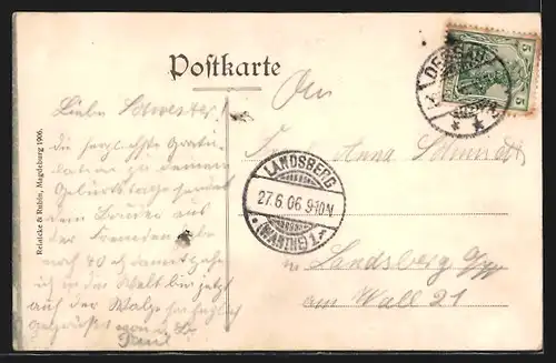 AK Dessau, Kavalierstrasse mit Palais