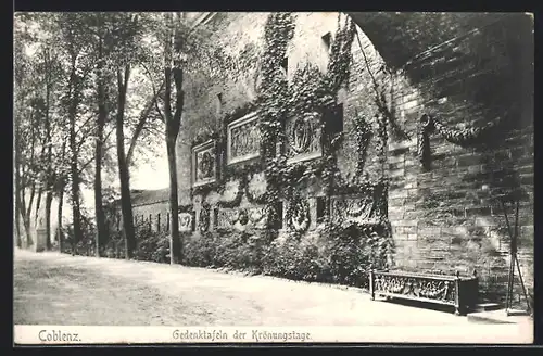 AK Coblenz, Gedenktafeln der Krönungstage