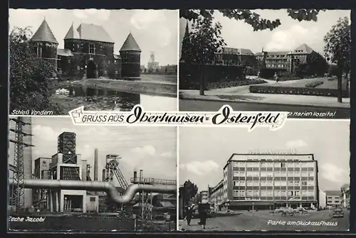 AK Oberhausen-Osterfeld, Zeche Jacobi, Schloss Vondern, St. Marien Hospital