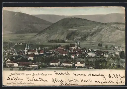 AK Amorbach, Vom Beuchenberg aus gesehen