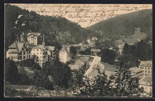 AK Triberg, Panorama vom Berg aus gesehen