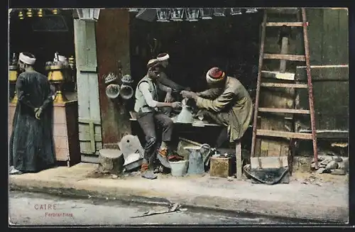 AK Caire, Ferblantiers, Blechschmiede bei der Arbeit